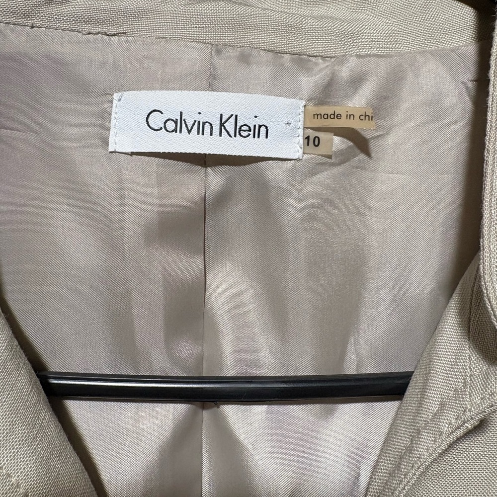 Calvin Klein Cream Midi Dress with Button Detail - Picture 2 of 7